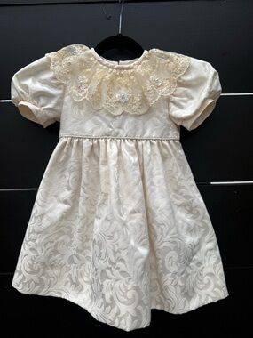 Vintage Sylvia White for Saks Fifth Avenue Ivory Dress 2T | Girl Heirloom USA